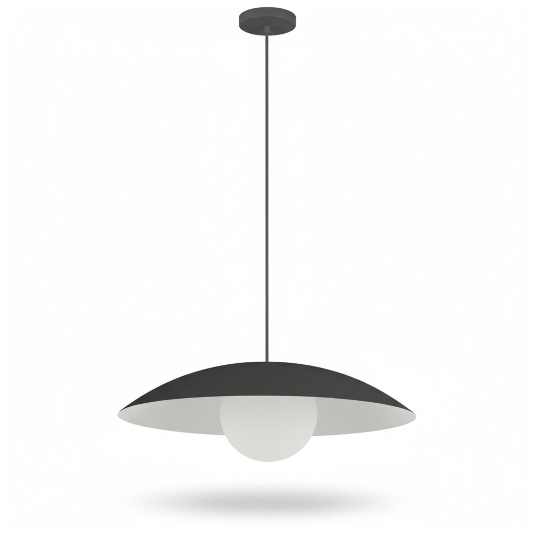 Image 2 Olivia 16" Wide Matte Black, White Pendant more views
