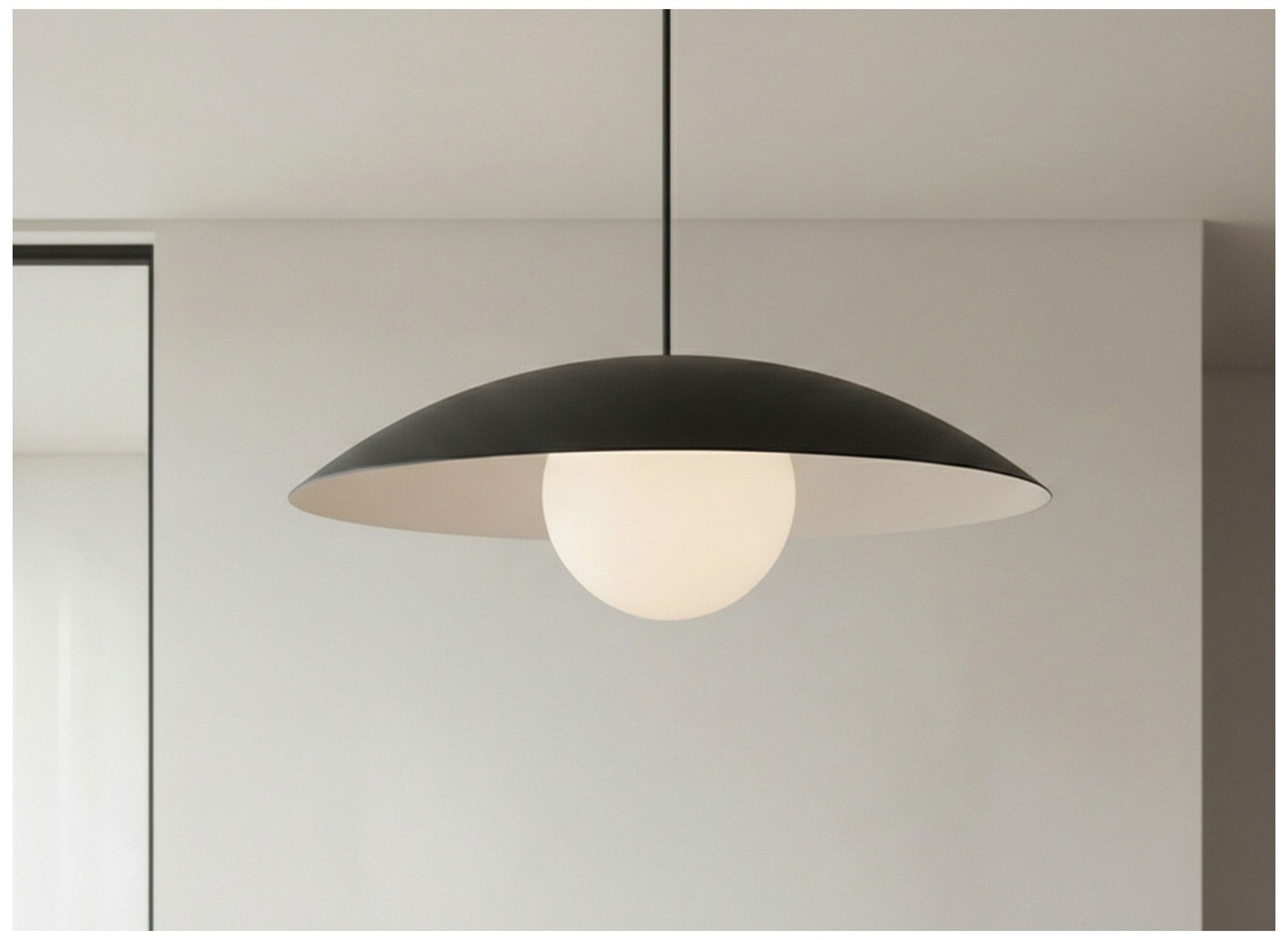 Image 7 Olivia 16" Wide Matte Black, White Pendant more views