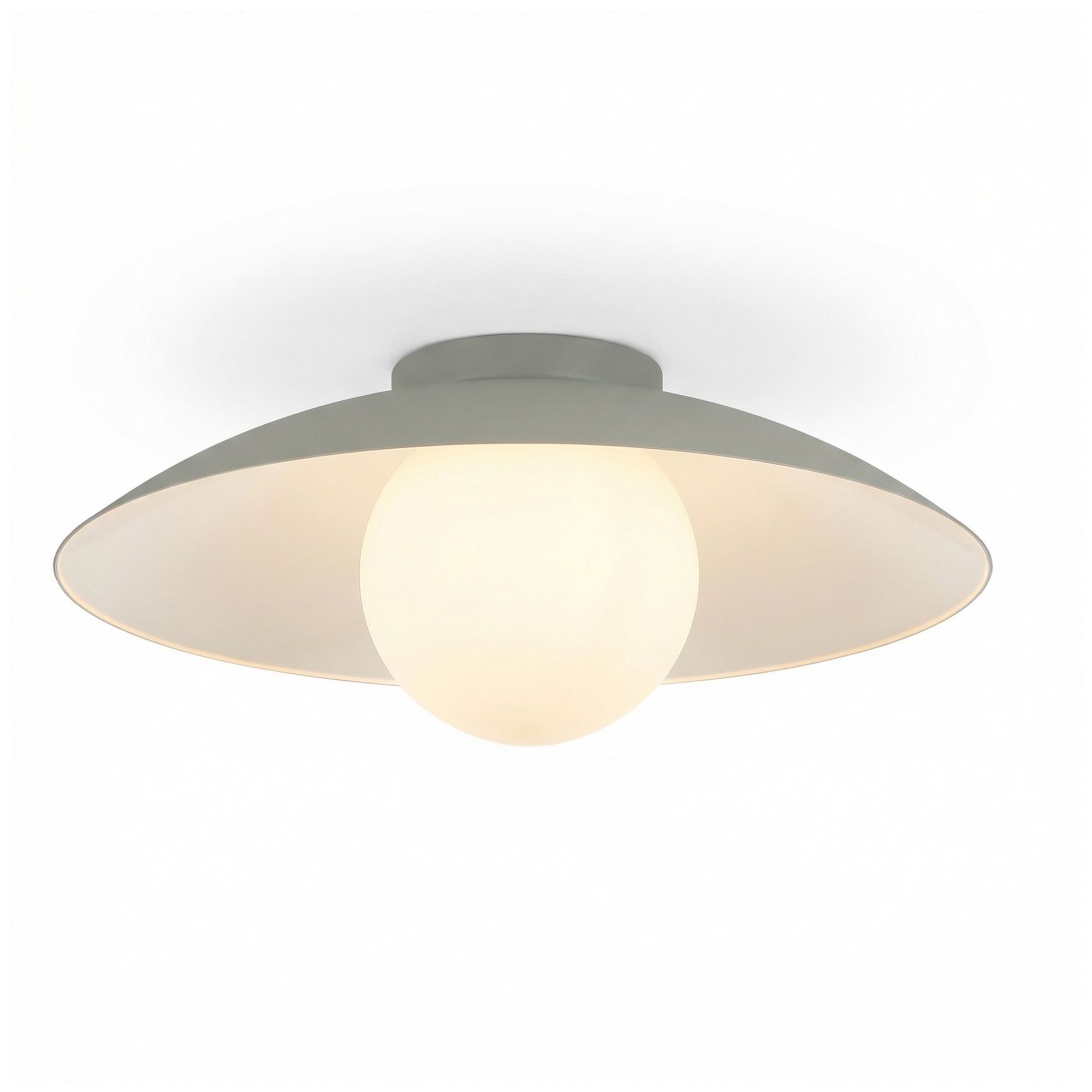 Image 3 Olivia 16" Wide Matte Linen, White Flush Mount more views