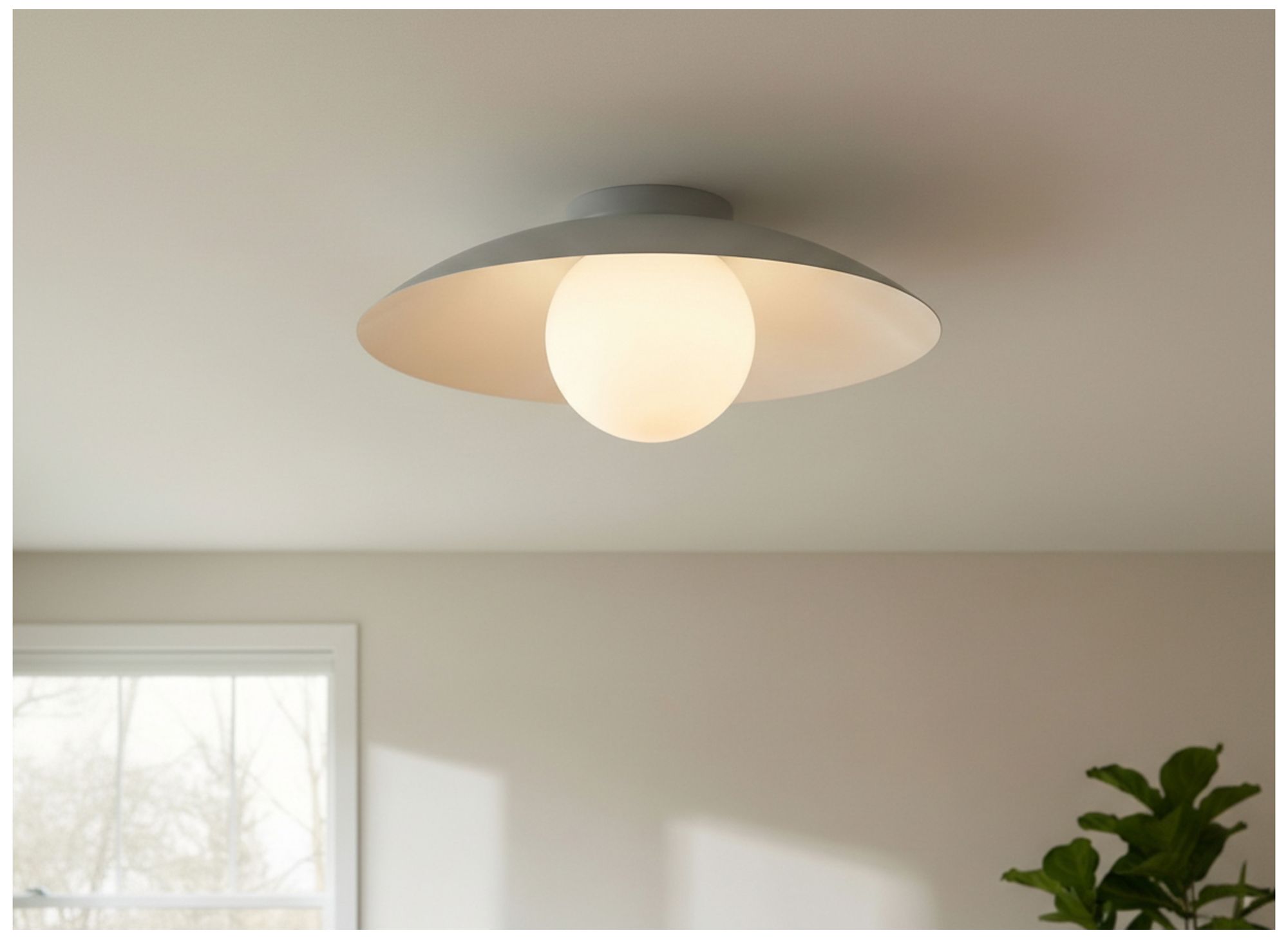 Image 6 Olivia 16" Wide Matte Linen, White Flush Mount more views