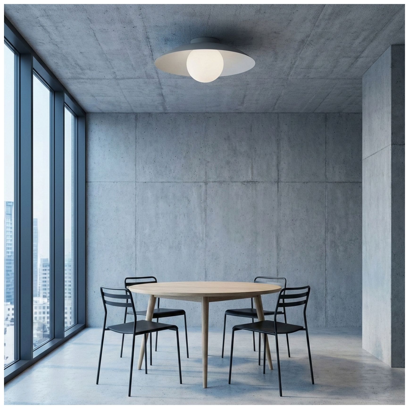 Olivia 16" Wide Matte Linen, White Flush Mount