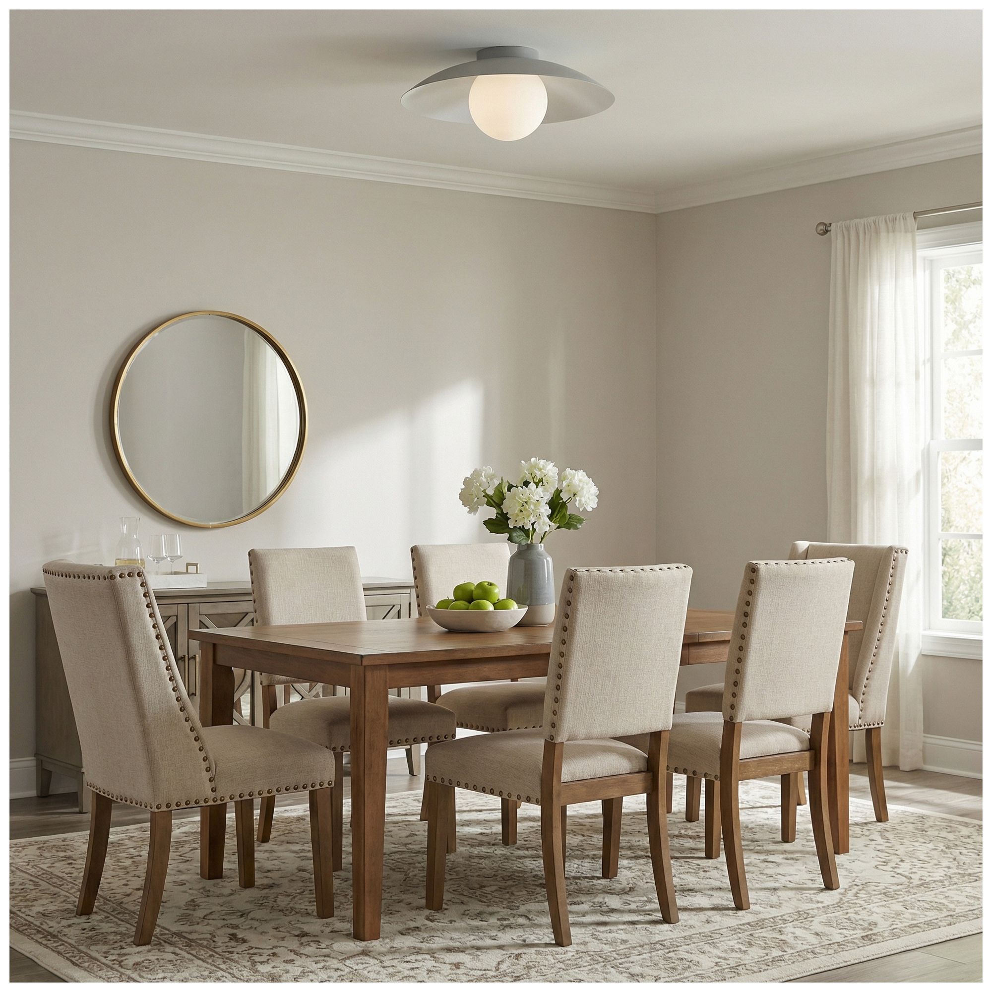 Olivia 16" Wide Matte Linen, White Flush Mount