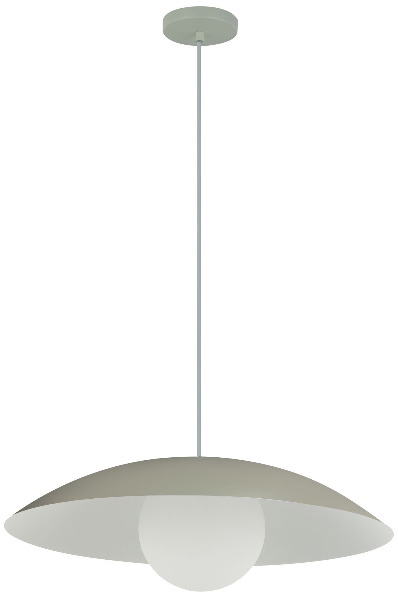 Olivia 16" Wide Matte Linen, White Pendant