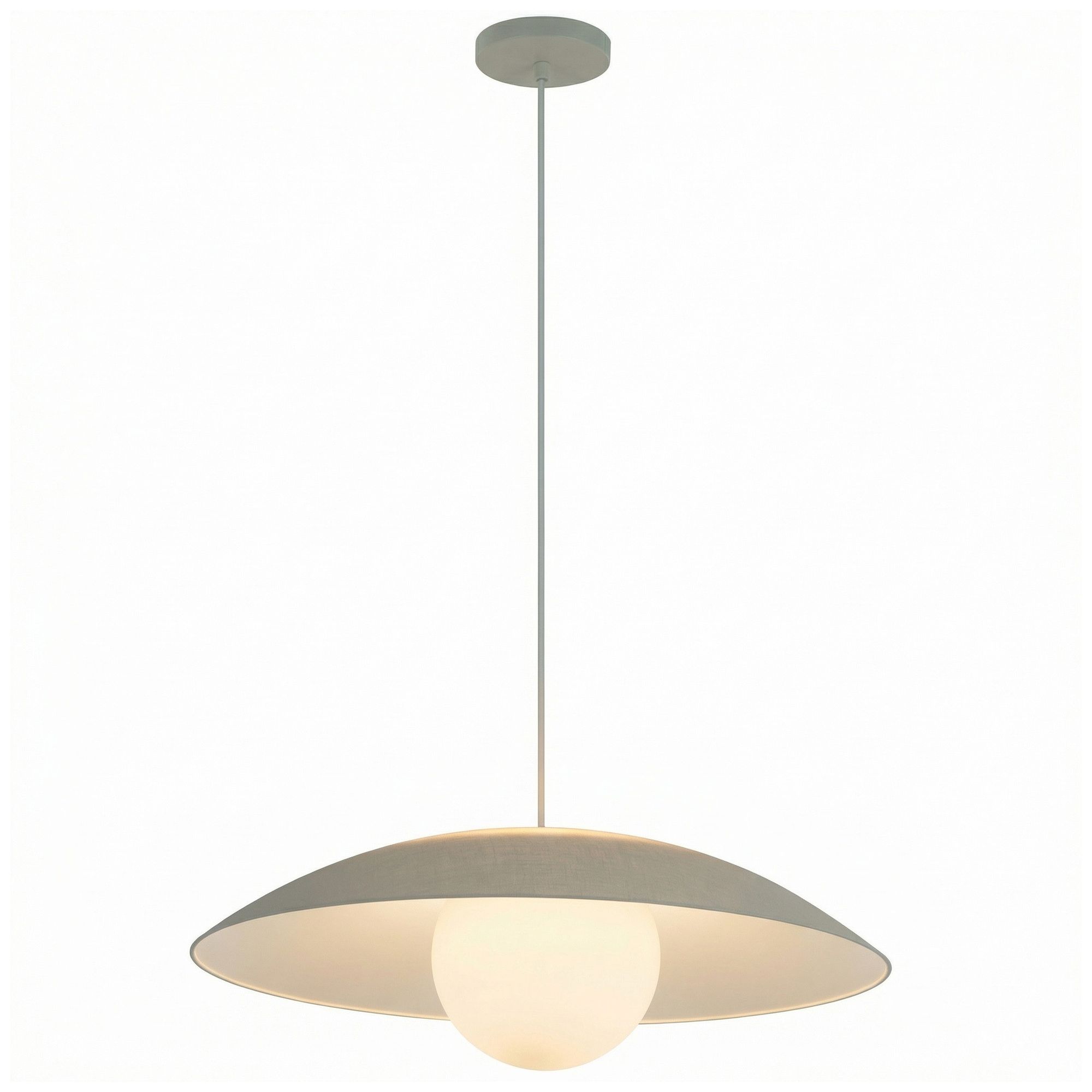 Image 2 Olivia 16" Wide Matte Linen, White Pendant more views