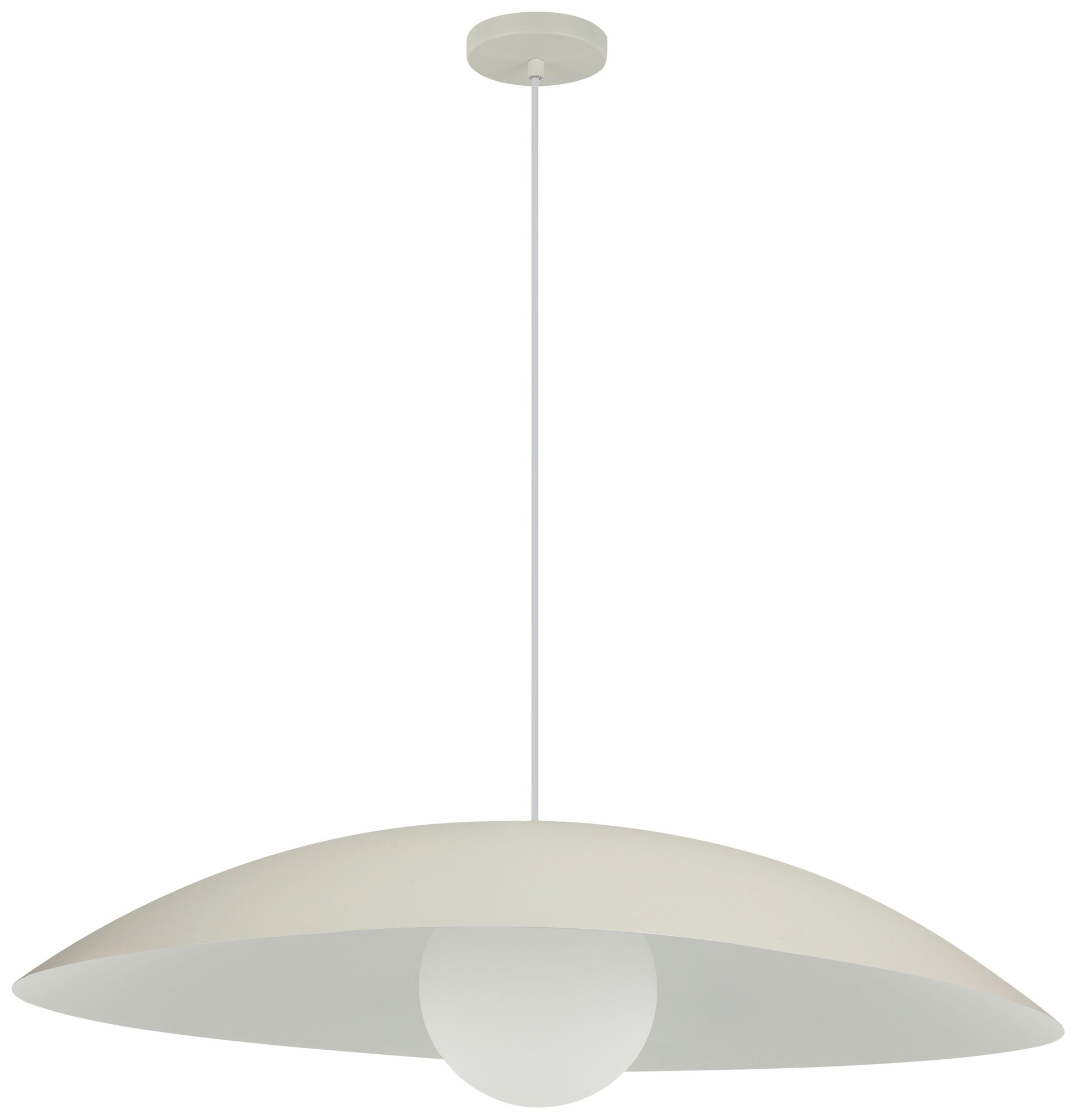 Olivia 23.5" Wide Matte Beige, White Pendant