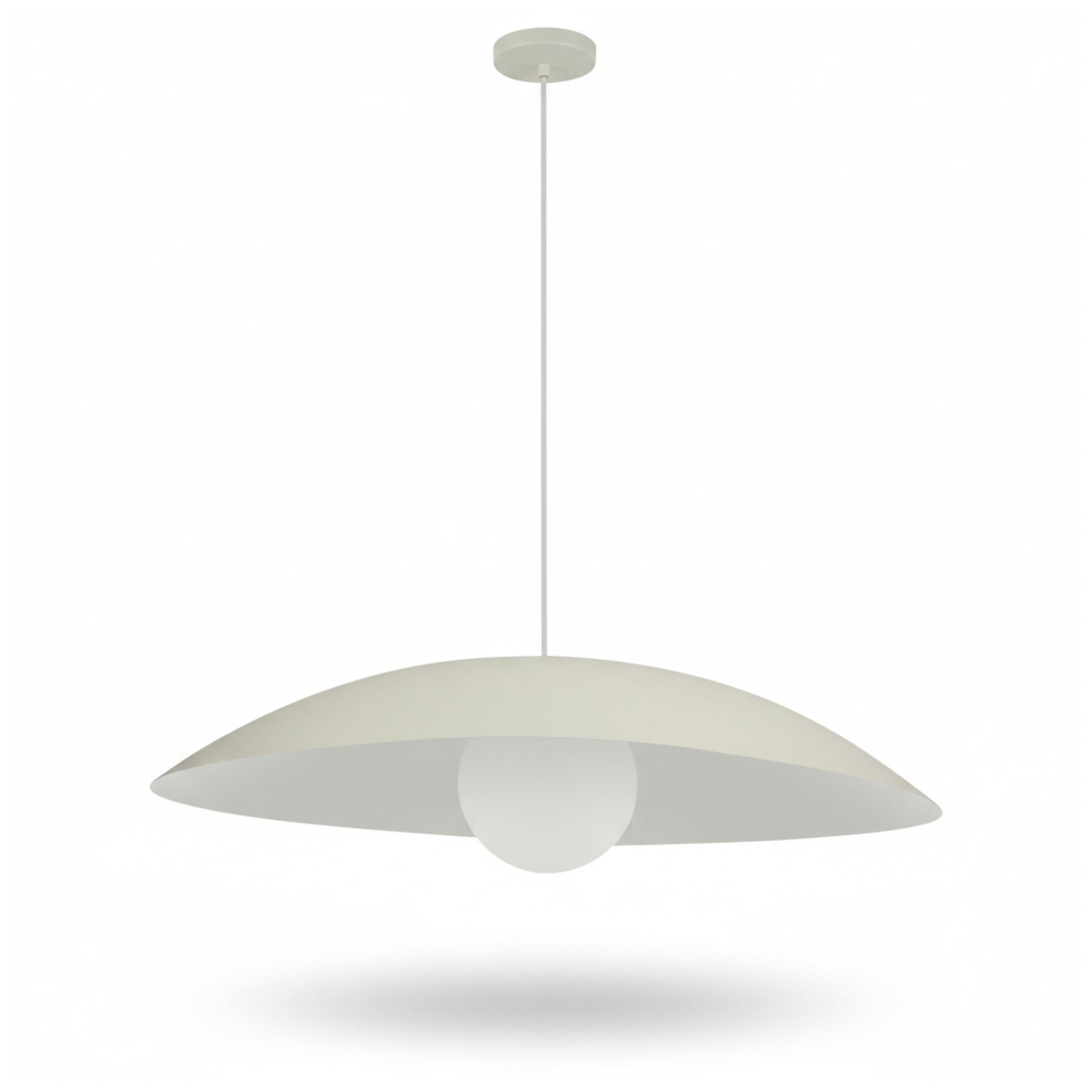 Image 2 Olivia 23.5" Wide Matte Beige, White Pendant more views