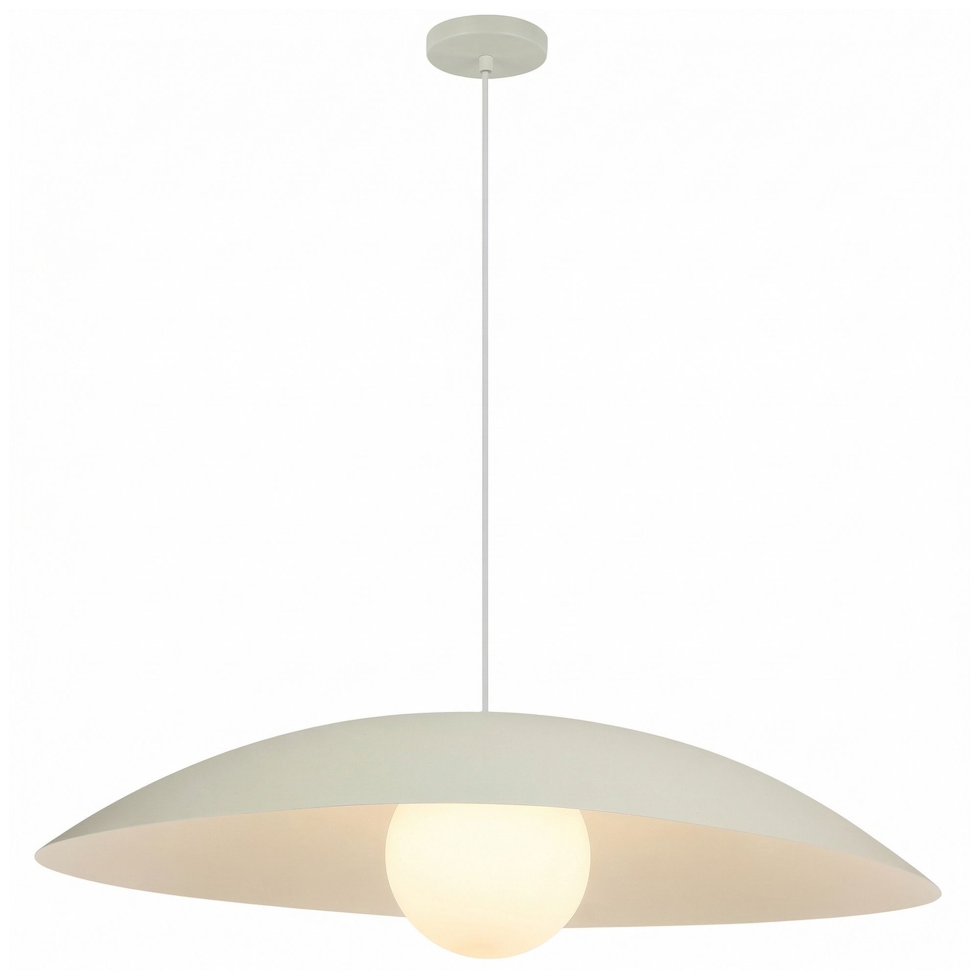 Image 3 Olivia 23.5" Wide Matte Beige, White Pendant more views