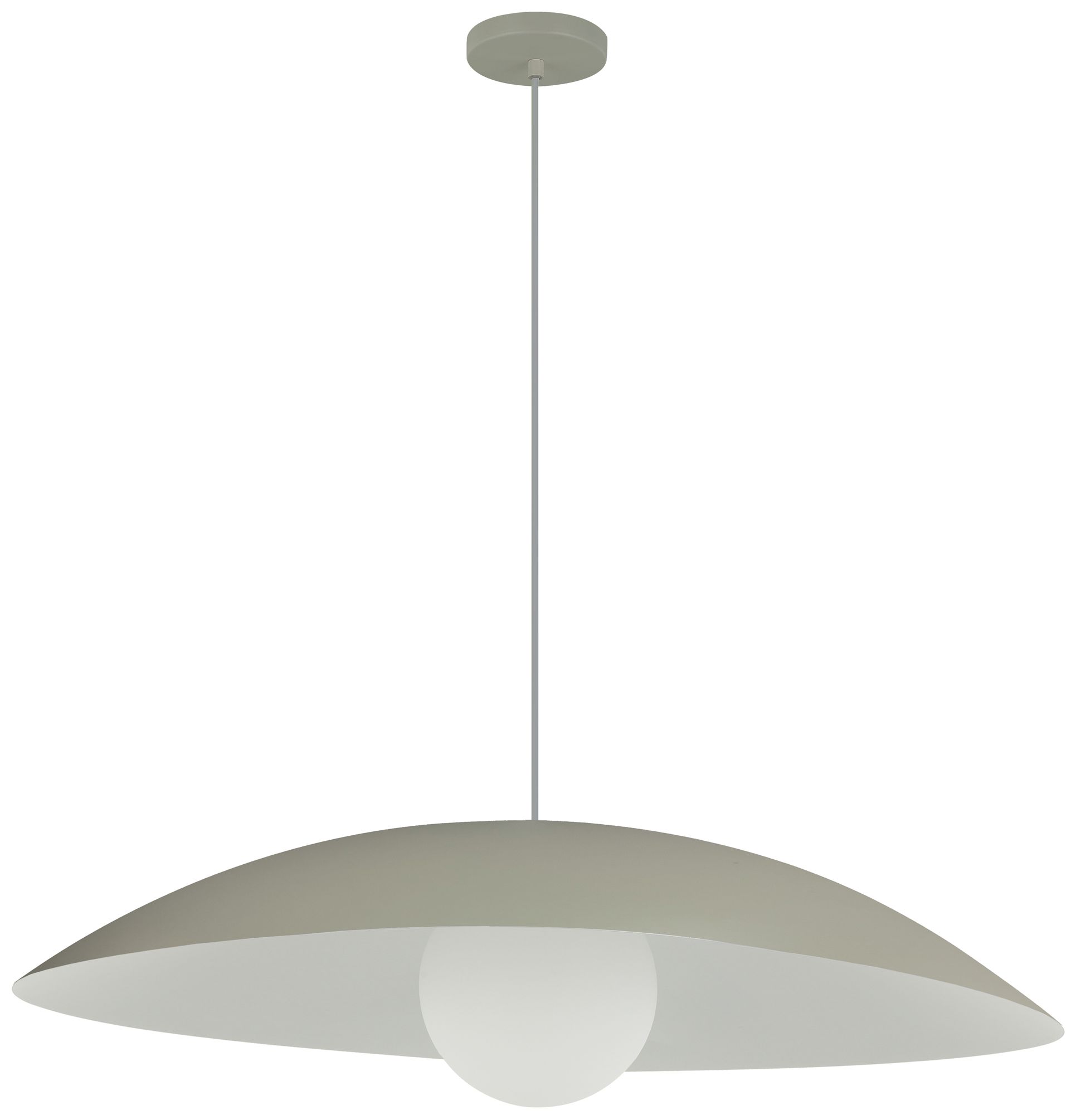 Olivia 23.5" Wide Matte Linen, White Pendant