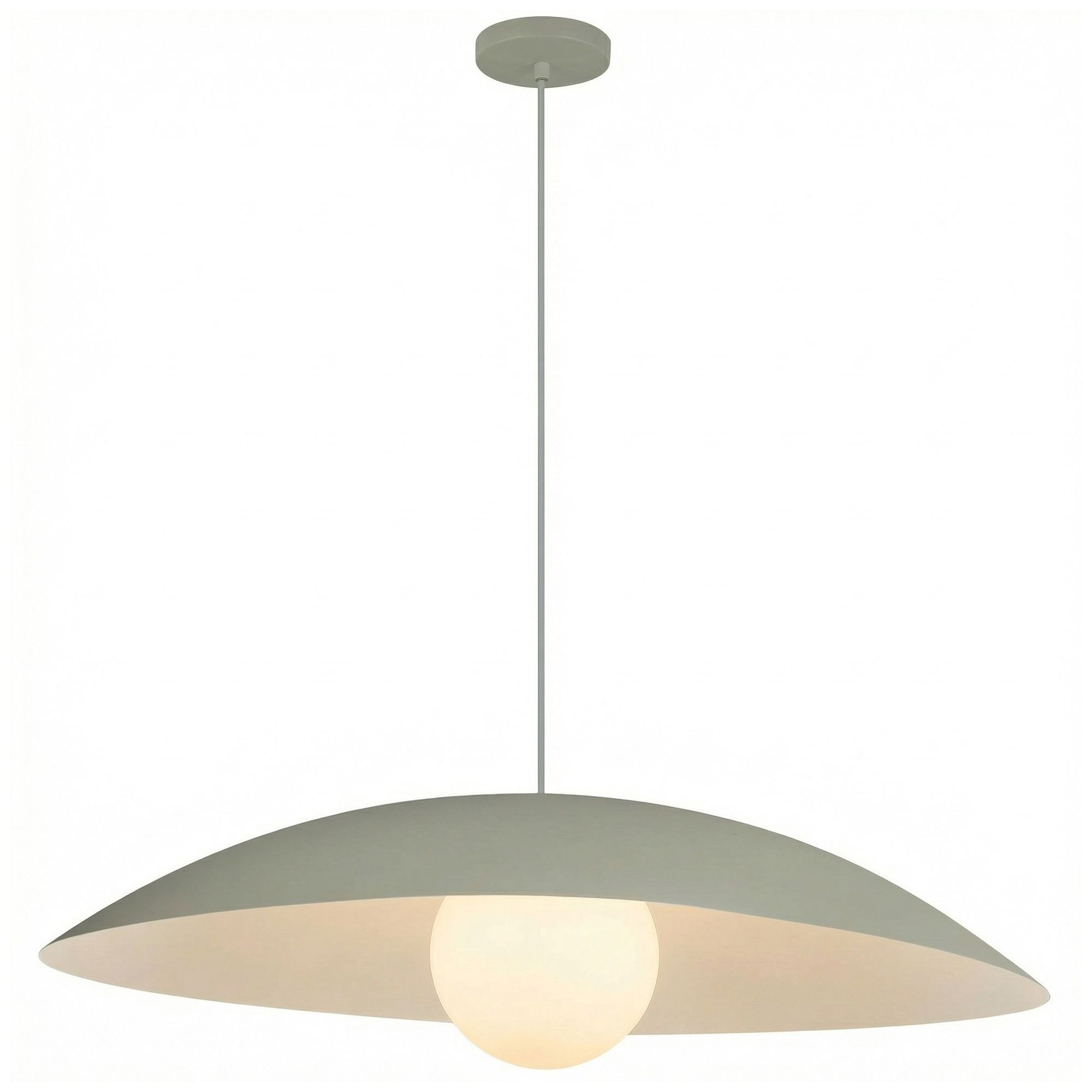 Image 2 Olivia 23.5" Wide Matte Linen, White Pendant more views