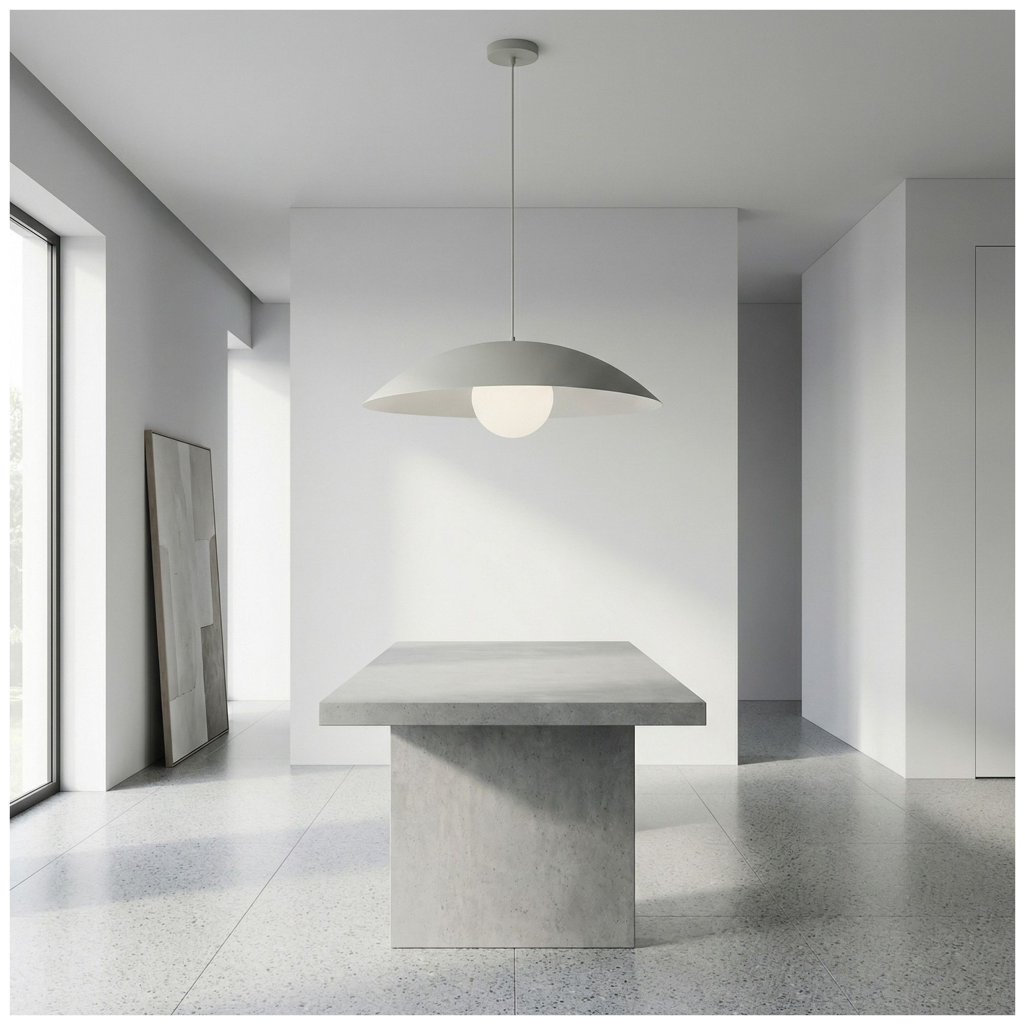 Image 3 Olivia 23.5" Wide Matte Linen, White Pendant more views