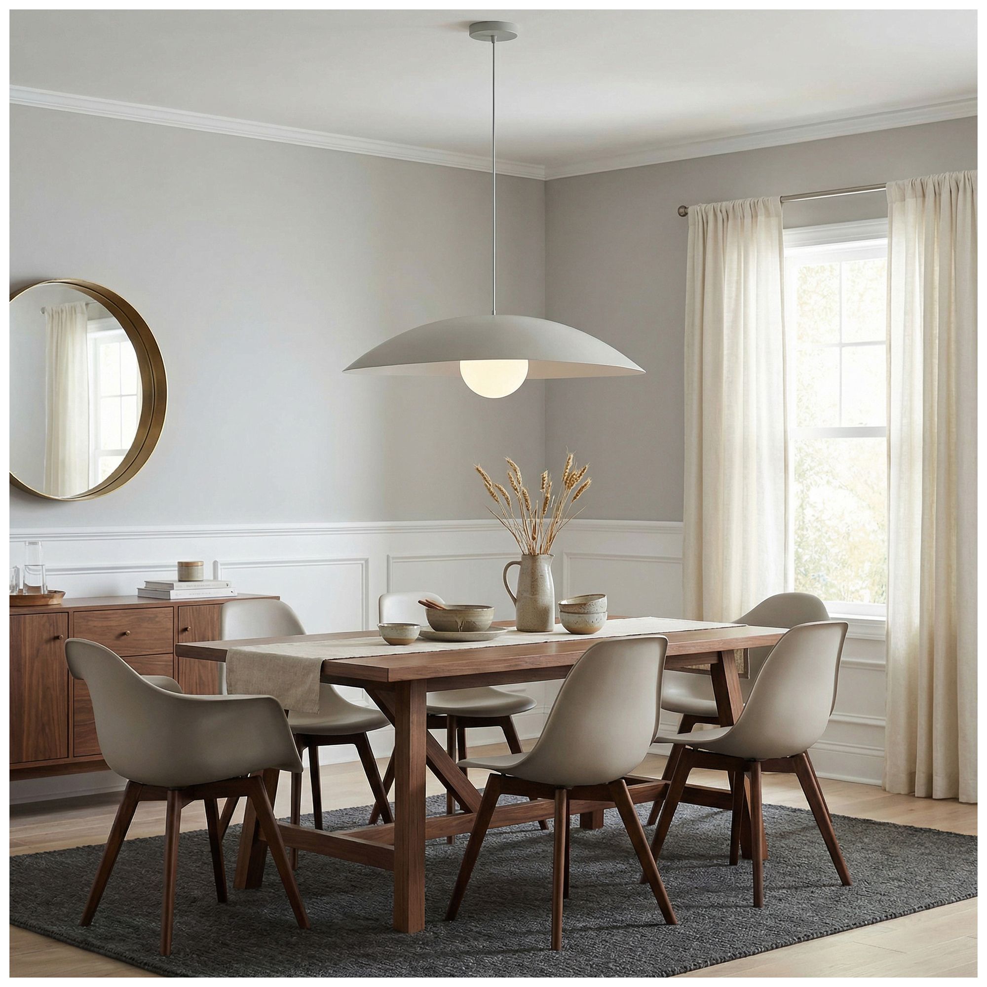 Image 4 Olivia 23.5" Wide Matte Linen, White Pendant more views