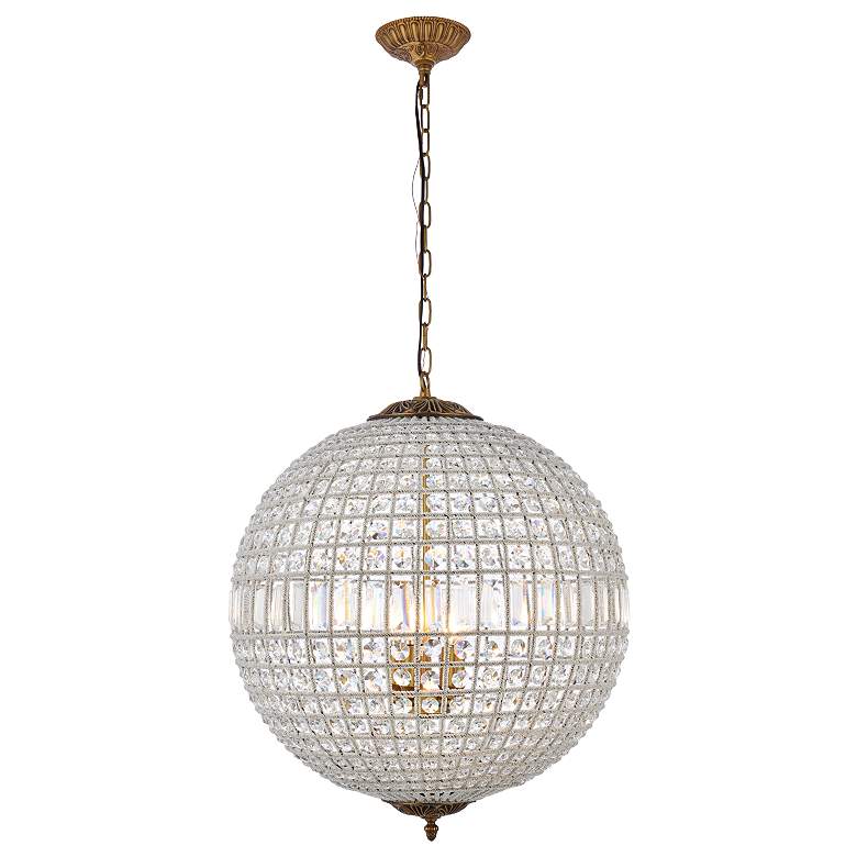Image 3 Olivia 24 1/2" Wide French Gold and Crystal Orb Chandelier