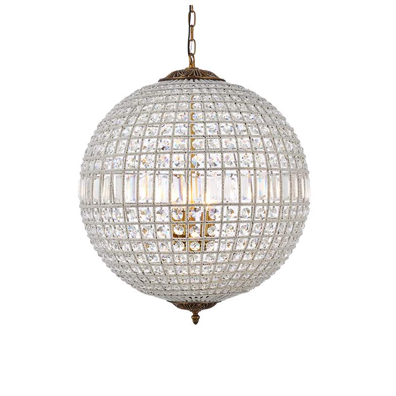 Image 5 Olivia 24 1/2" Wide French Gold and Crystal Orb Chandelier more views
