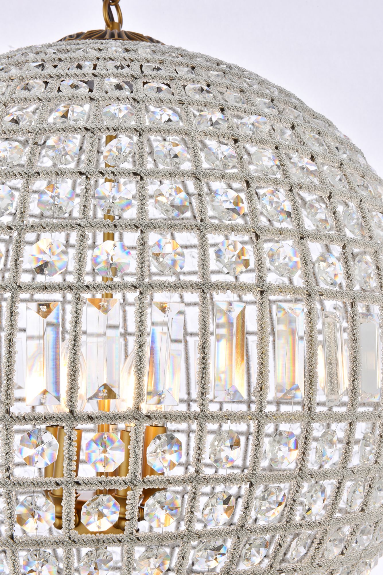 Olivia 24 1/2" Wide French Gold and Crystal Orb Chandelier in scene