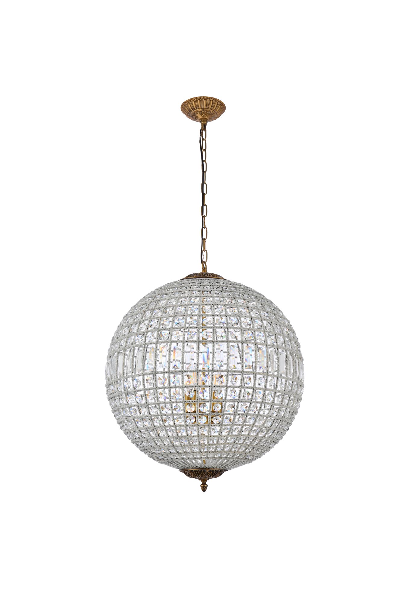 Olivia 24 1/2" Wide French Gold and Crystal Orb Chandelier in scene