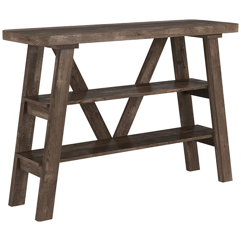 Image 2 Olivia 47 1/4" Wide Reclaimed Oak 2-Shelf Console Table