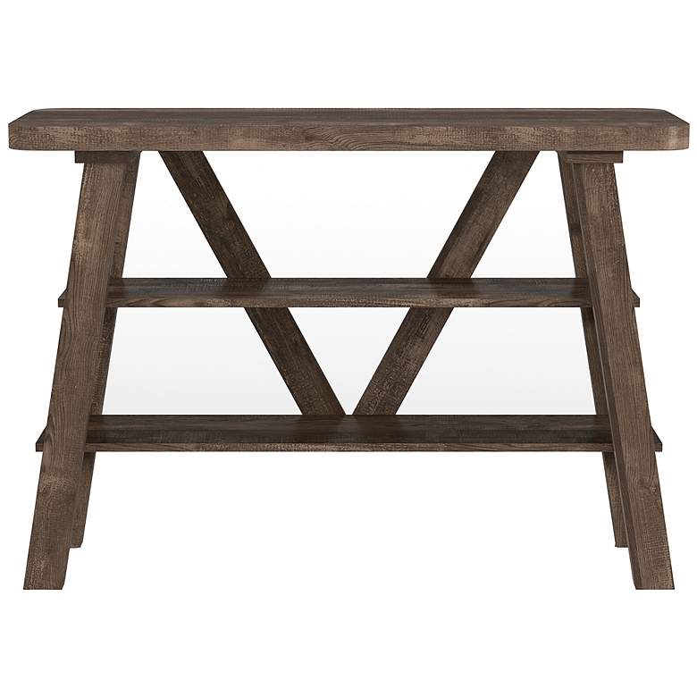 Image 3 Olivia 47 1/4" Wide Reclaimed Oak 2-Shelf Console Table more views