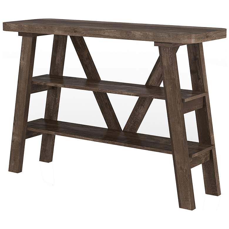 Image 4 Olivia 47 1/4" Wide Reclaimed Oak 2-Shelf Console Table more views