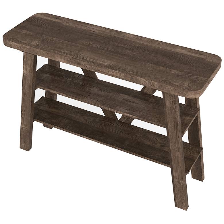 Image 5 Olivia 47 1/4" Wide Reclaimed Oak 2-Shelf Console Table more views