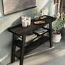 7_Olivia 47 1/4"W Reclaimed Black Oak 2-Shelf Console Table more views