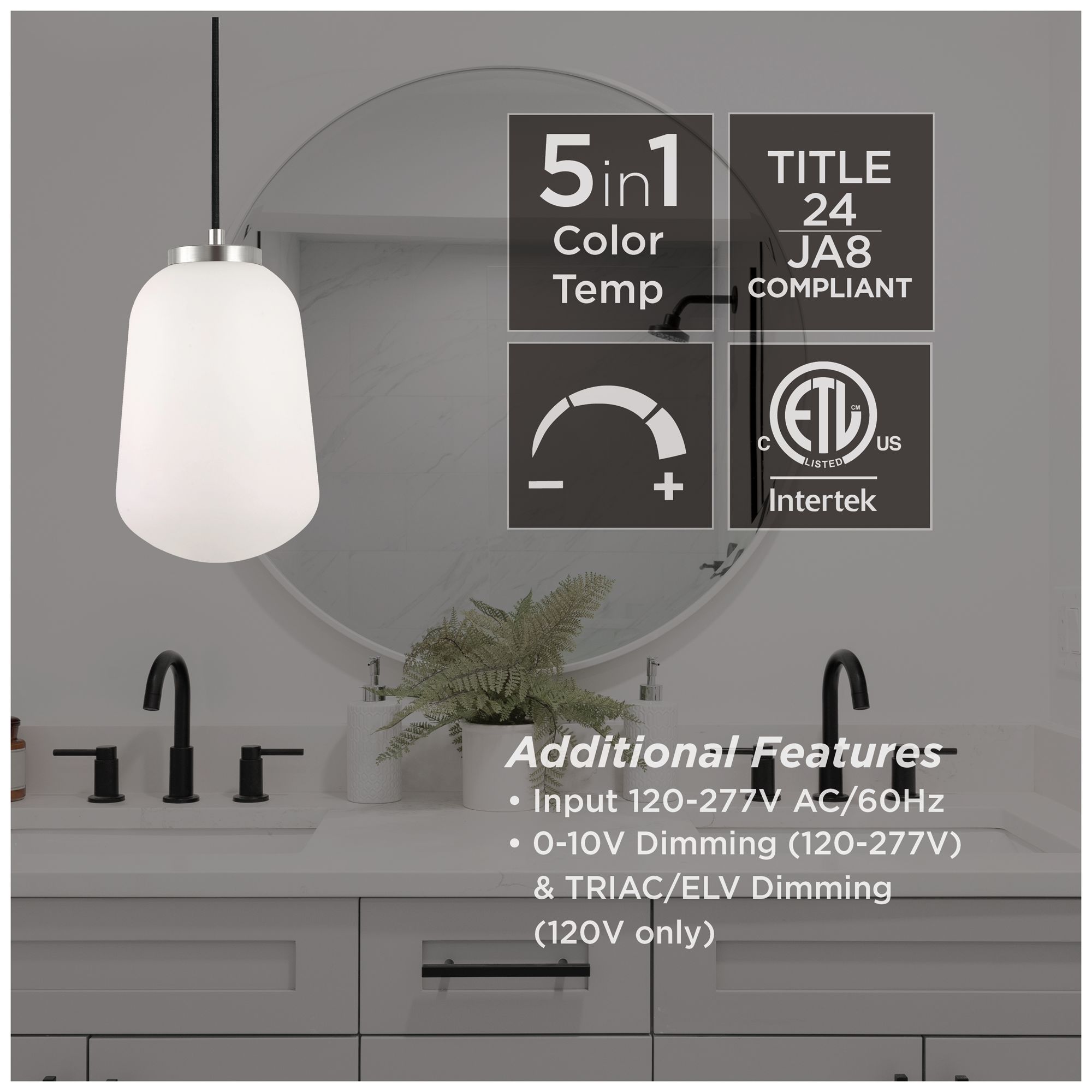 Image 6 Olivia 7" Wide Polished Chrome LED Pendant more views