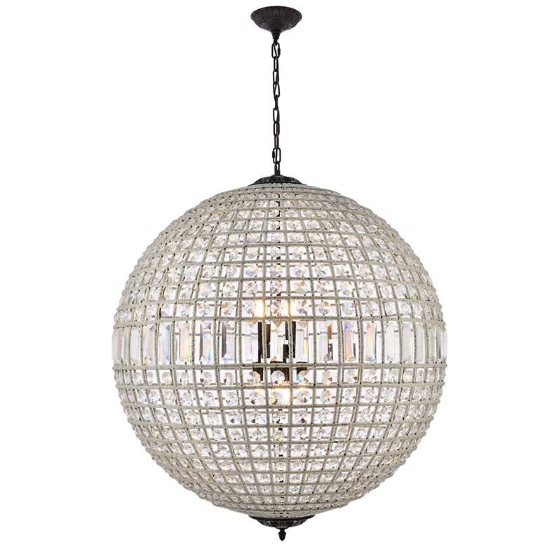Image 1 Olivia 8 Lt Dark Bronze Chandelier Clear