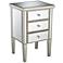Olivia Antique Silver 3-Drawer Mirrored Accent Table