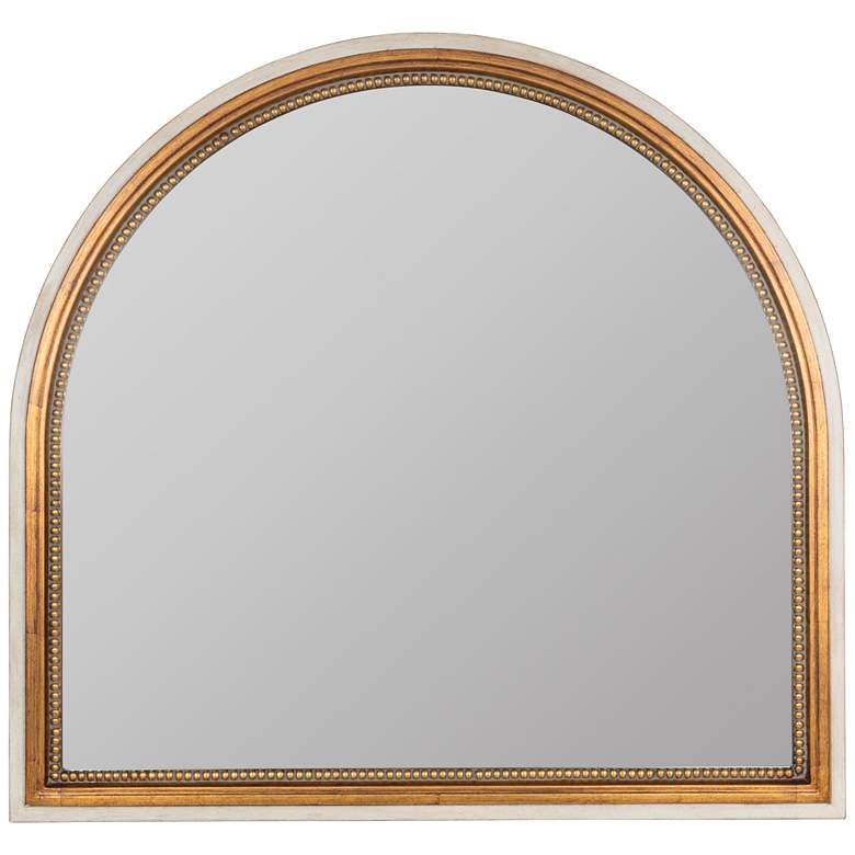 Image 2 Olivia Antiqued Gold Finish 34 inch x 36 inch Resin Mantle Mirror