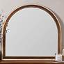 Olivia Antiqued Gold Finish 34" x 36" Resin Mantle Mirror