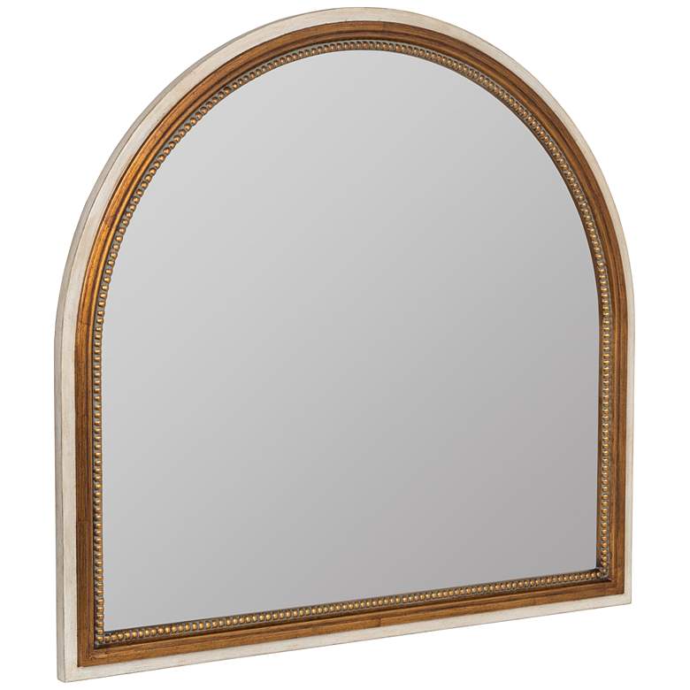Image 5 Olivia Antiqued Gold Finish 34 inch x 36 inch Resin Mantle Mirror more views