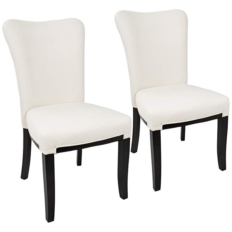 Image 1 Olivia Cream Velvet Dining Chairs Set of 2