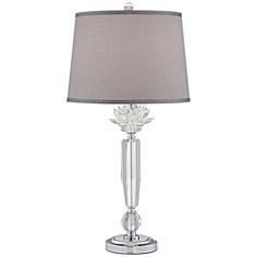 Olivia Crystal Table Lamp with Gray Shade