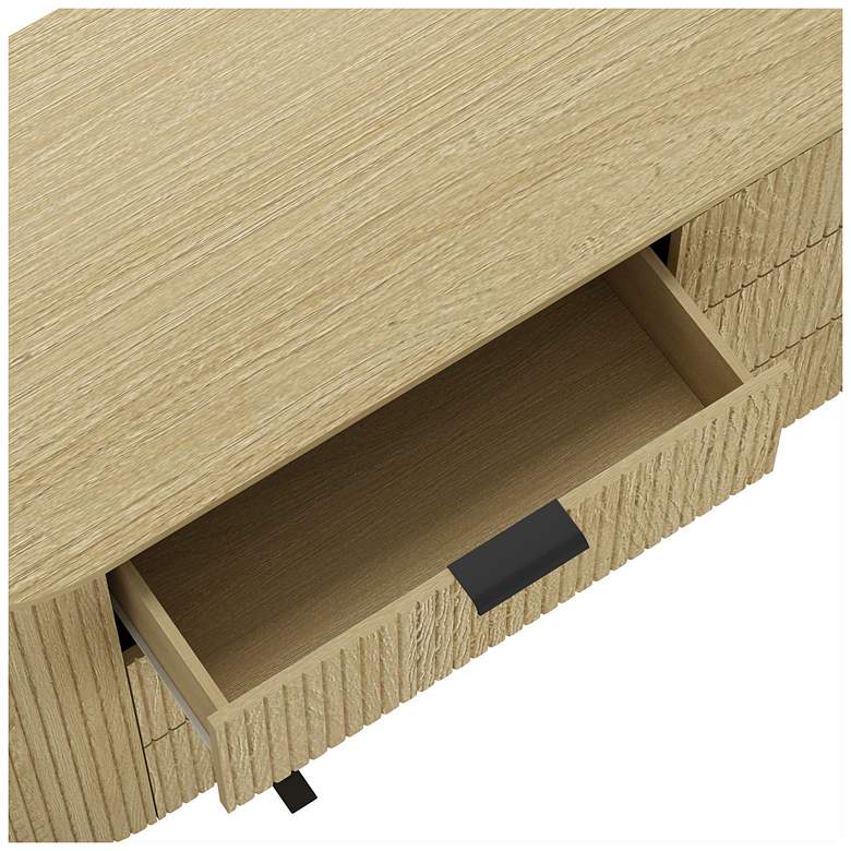 Image 5 Olivia Modern 71.3 Double Dresser with 6 Drawers in Natural Oak and Black more views