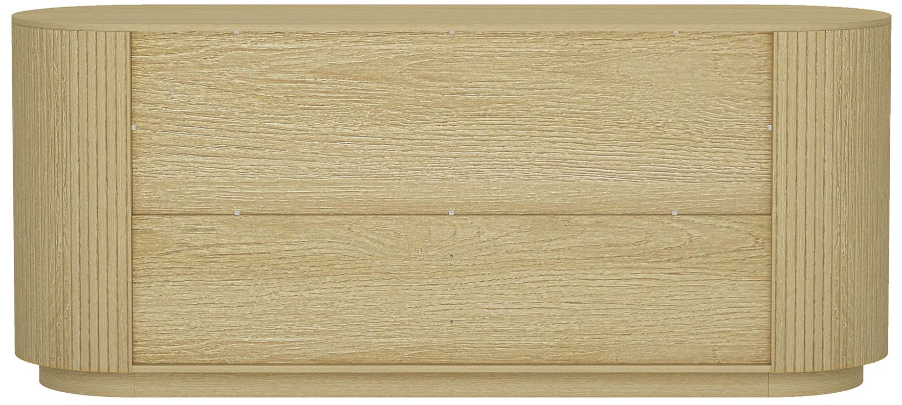 Olivia Modern 71.3 Double Dresser with 6 Drawers in Natural Oak and Gold
