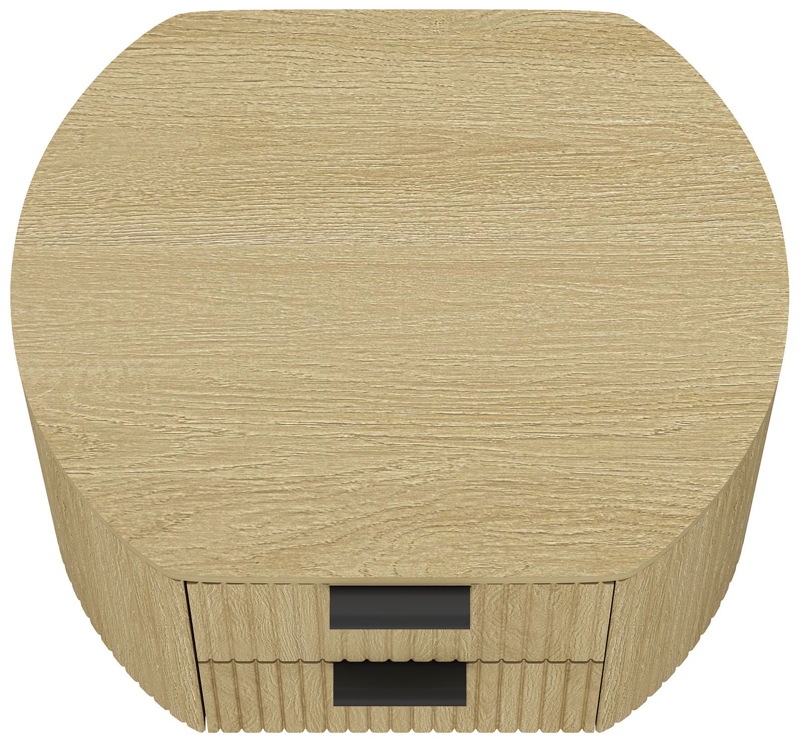 Olivia Modern Nightstand with 2 Drawers in Natural Oak and Black