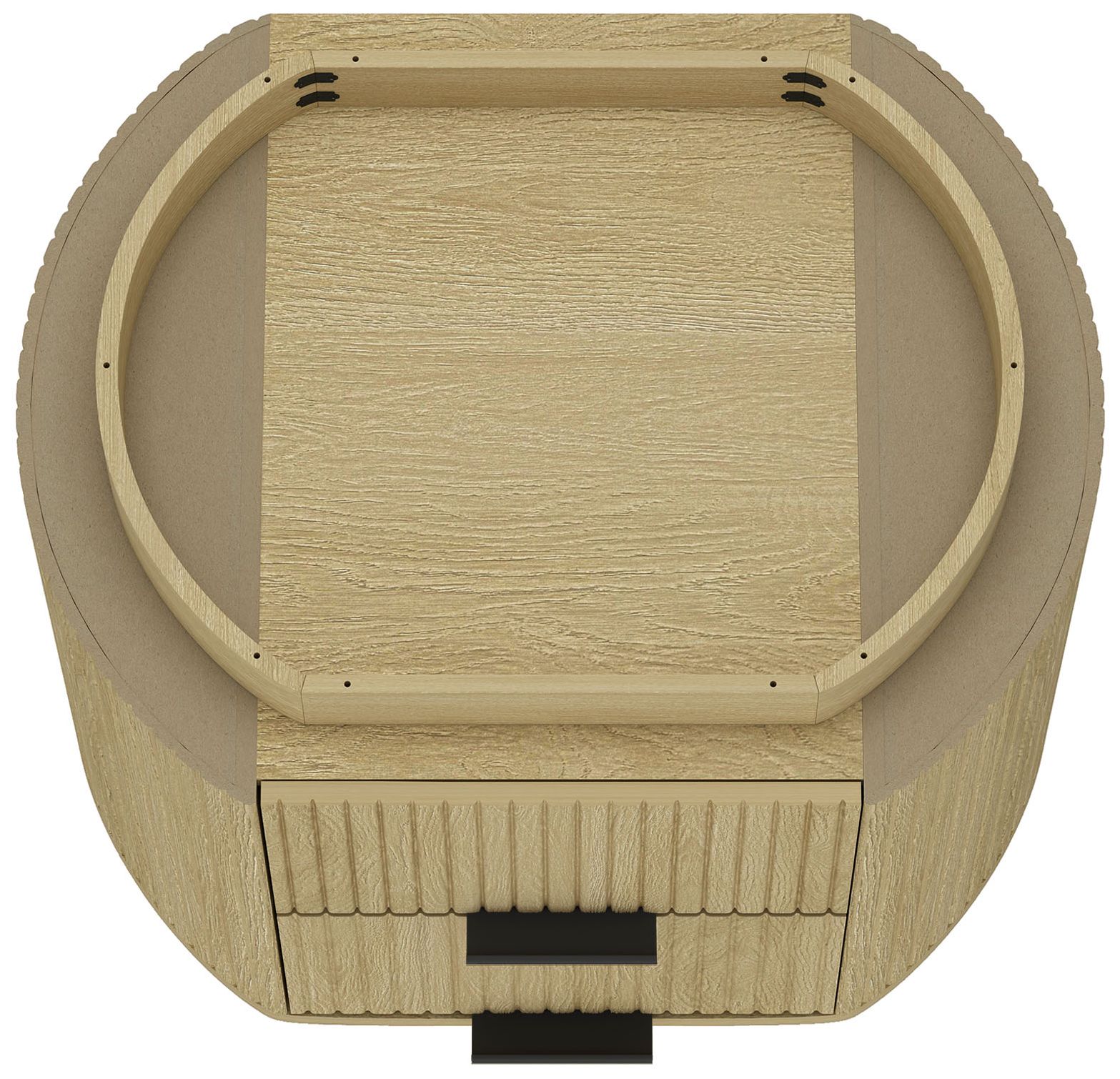 Olivia Modern Nightstand with 2 Drawers in Natural Oak and Black