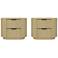 Olivia Modern Nightstand with 4 Drawers in Natural Oak and Black - Set of 2