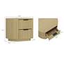 3_Olivia Modern Nightstand with 4 Drawers in Natural Oak and Black - Set of 2 more views