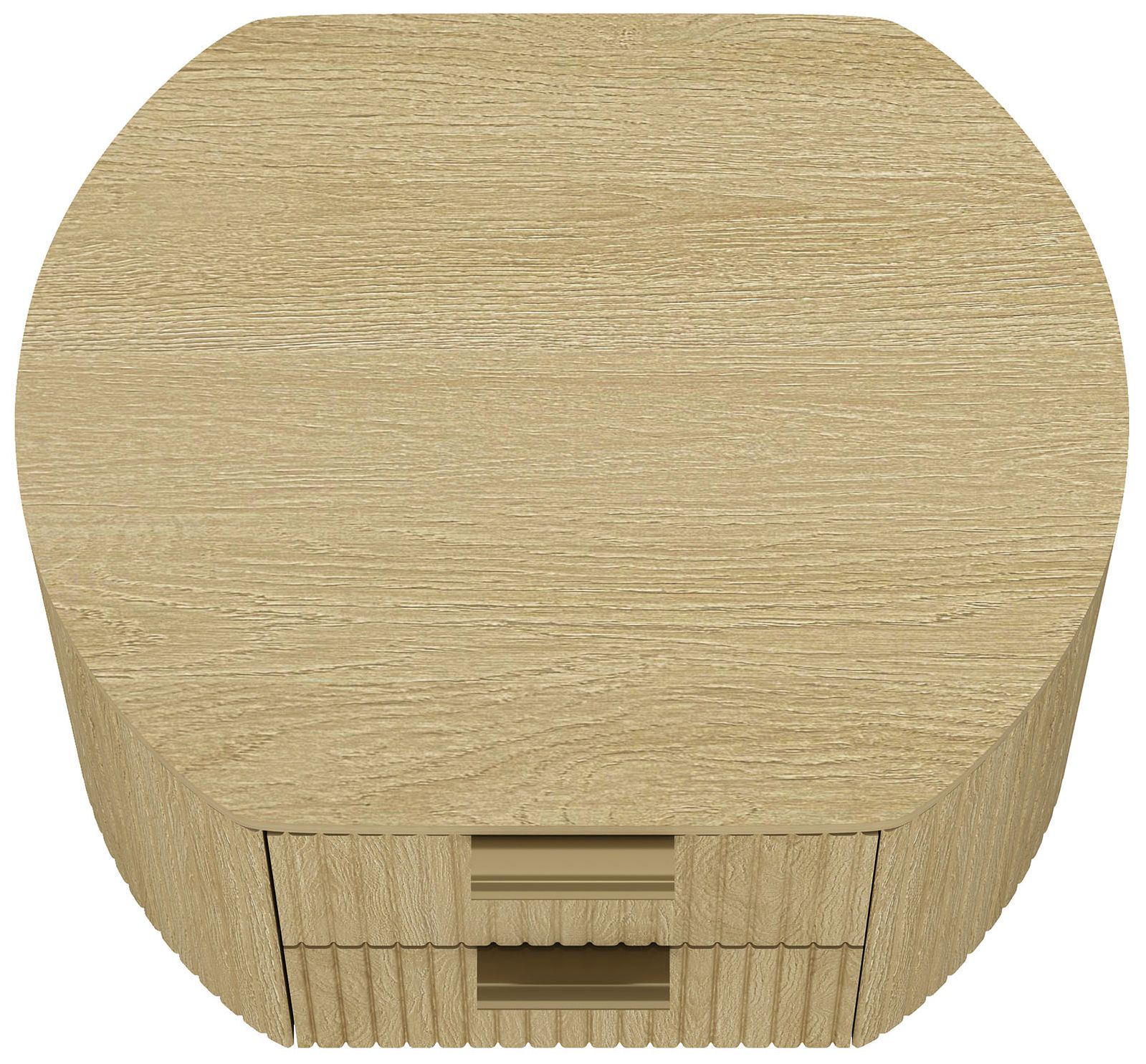 Olivia Modern Nightstand with 4 Drawers in Natural Oak and Gold - Set of 2
