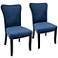 Olivia Navy Blue Velvet Dining Chair Set of 2