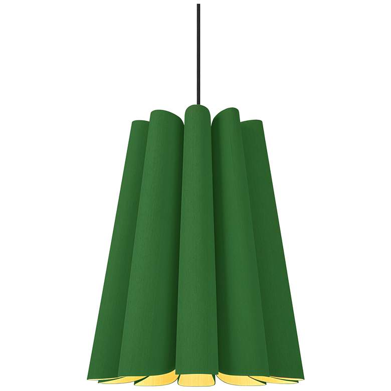 Image 1 Olivia Pendant WEP Light Collection - Black Finish - Green Shade