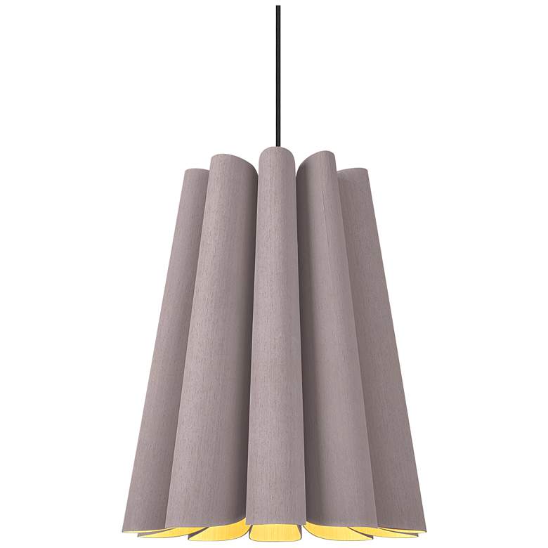 Image 1 Olivia Pendant WEP Light Collection - Black Finish - Grey Oak Shade