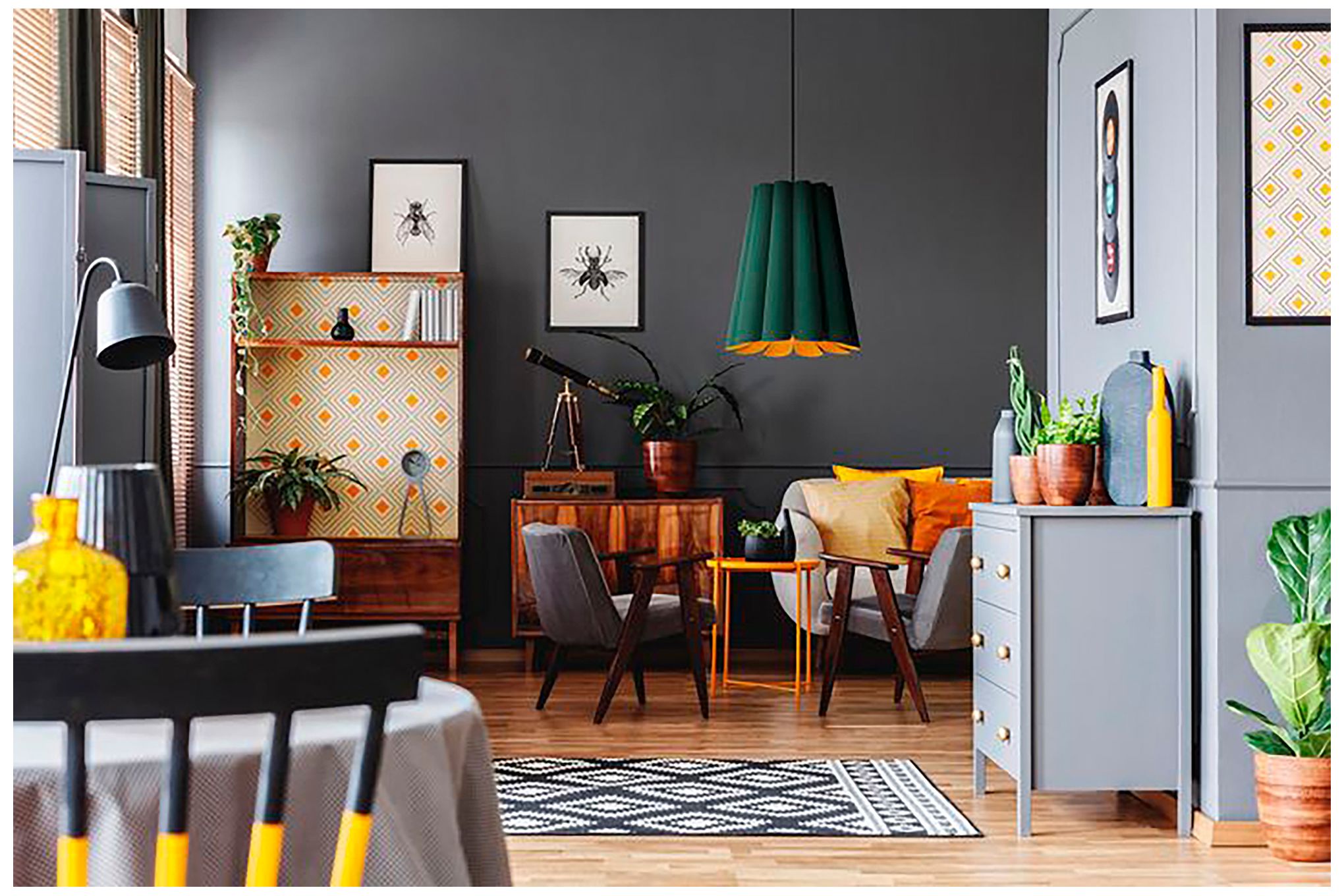 Image 3 Olivia Pendant WEP Light Collection - Black Finish - Light Petrol Shade more views