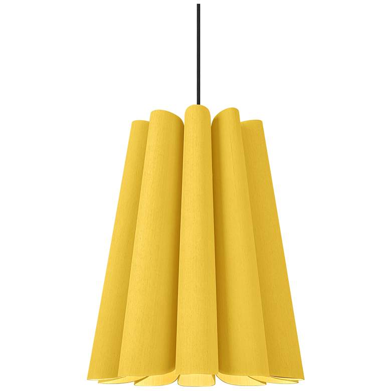 Image 1 Olivia Pendant WEP Light Collection - Black Finish - Yellow Shade