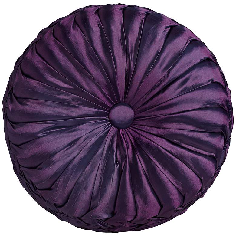 Image 1 Olivia Round Purple Pouf Pillow