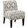 Ollano Brown and Blue Diamond Fabric Armless Accent Chair