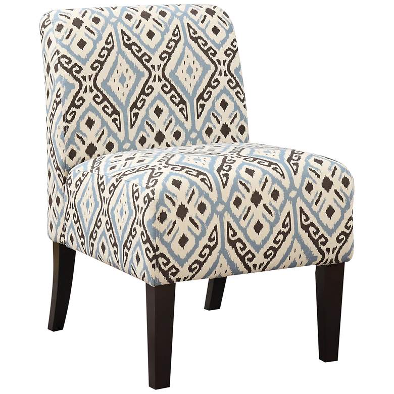 Image 1 Ollano Brown and Blue Diamond Fabric Armless Accent Chair