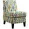 Ollano II Green and Blue Fabric Accent Chair with Storage