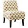 Ollano Yellow and Gray Fabric Armless Accent Chair