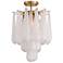 Ollie 14 1/4" Wide Aged Brass and Clear Glass Ceiling Light